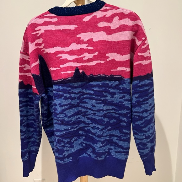 Mukzin Sweater with Sequin Eye Flowers and Landscape - Picture 2 of 5